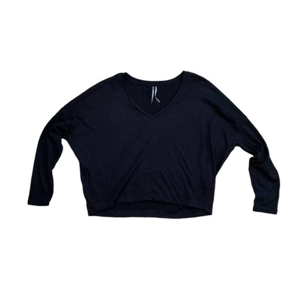 Anthropologie Women’s Black Long Sleeve V-Neck Top Size Small